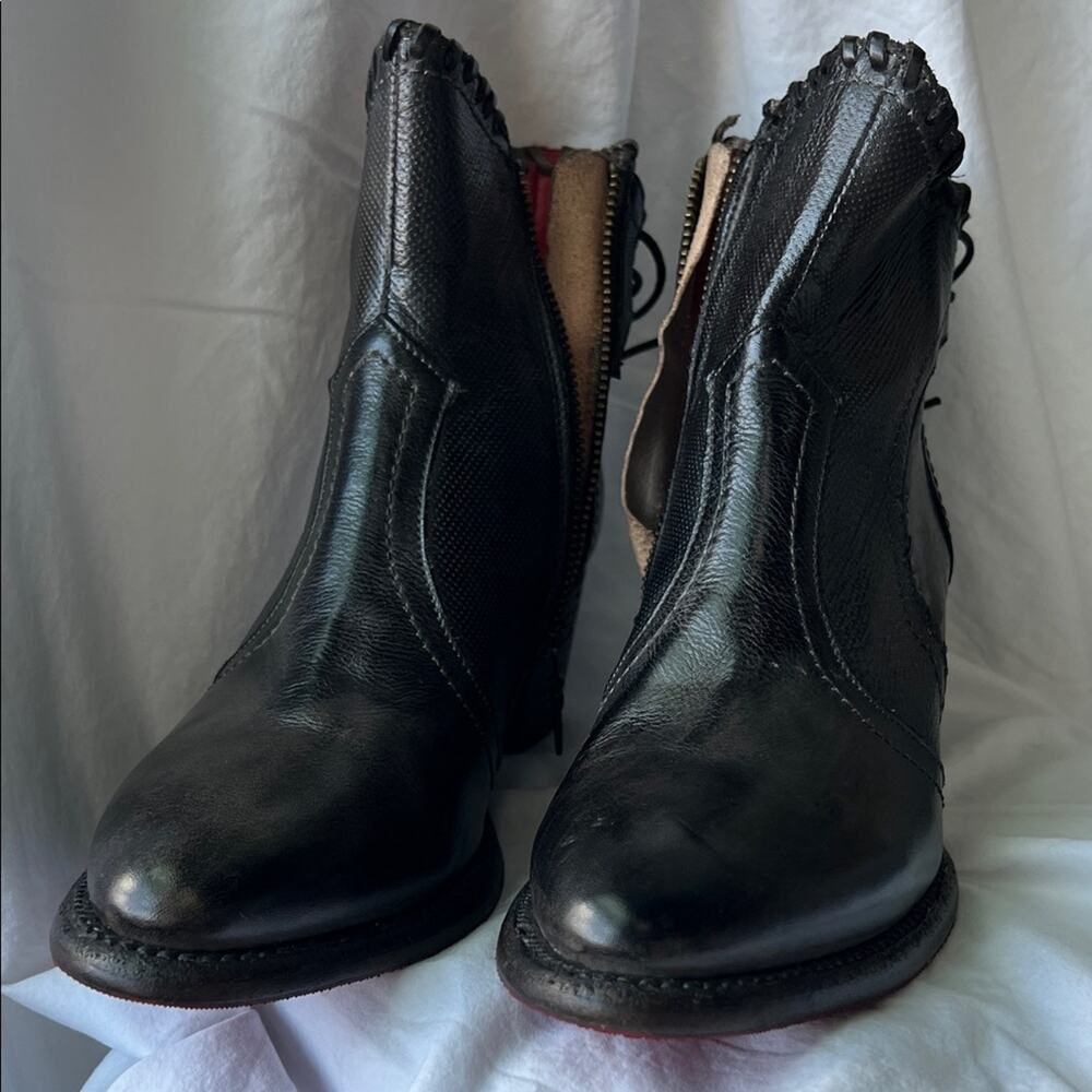 NWOB BED|STU Bia Black Leather Ankle Boots Size 9.5